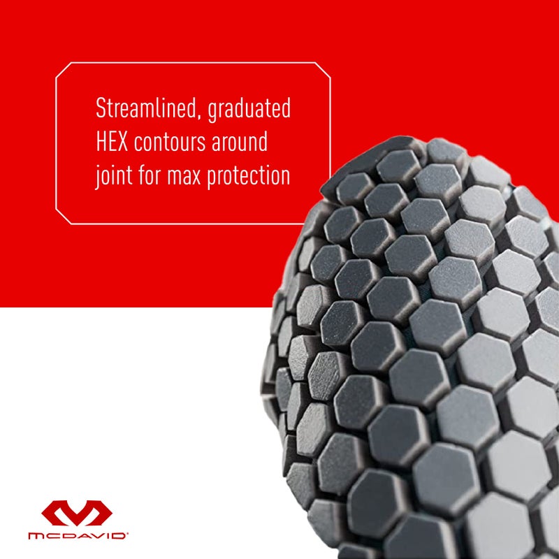 McDavid Hex Knee Compression Sleeves, Pull-On Padded Protection, Moisture Wicking (1 Pair) - Image 3